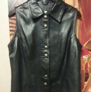 Real leather vest